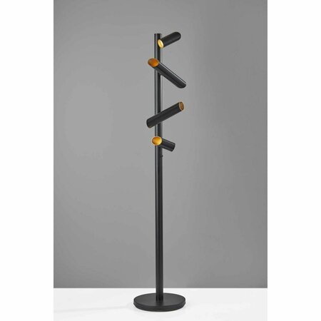 HAZ 14 x 14 x 72 in. Black Metal LED Floor Lamp HA3089063